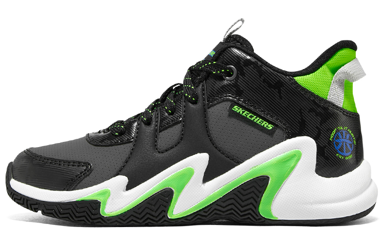 (Youth) Skechers Boys Low Basketball Shoes 'Black Lemon' 406054L-BKLM