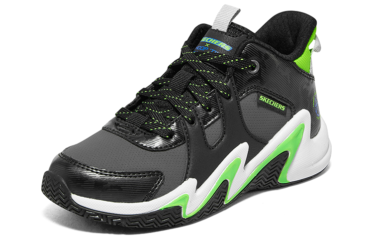 Lookbook (Youth) Skechers Boys Low Basketball Shoes 'Black Lemon' 406054L-BKLM