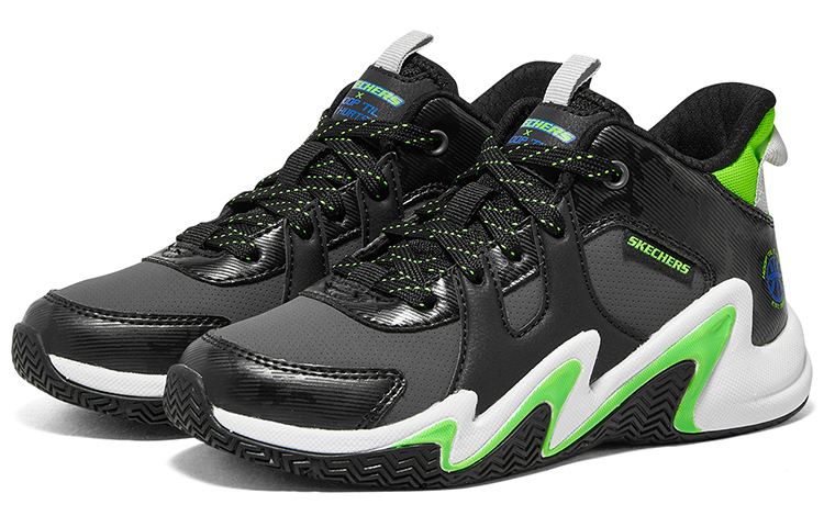 Shop (Youth) Skechers Boys Low Basketball Shoes 'Black Lemon' 406054L-BKLM