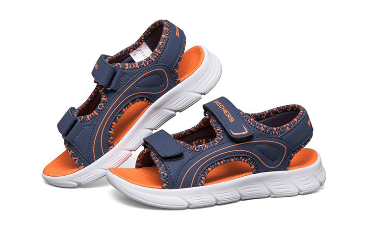 Lookbook (Youth) Skechers C-Flex Sandal 'Blue Orange' 97815L-NVOR