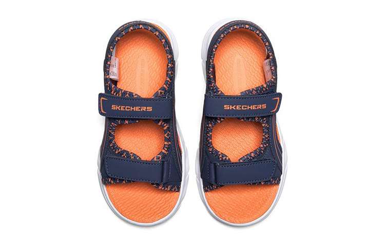 Shop (Youth) Skechers C-Flex Sandal 'Blue Orange' 97815L-NVOR