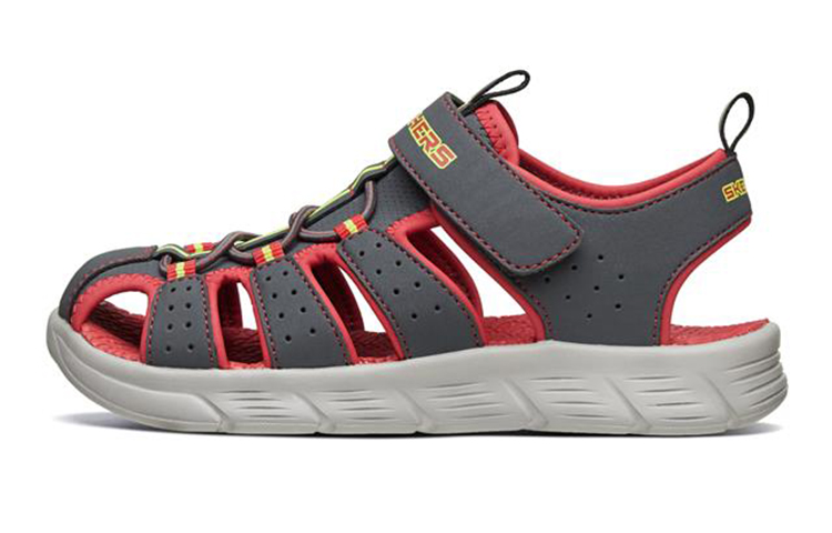 (Youth) Skechers C-Flex Sandal 'Grey Red' 97810L-CCRD