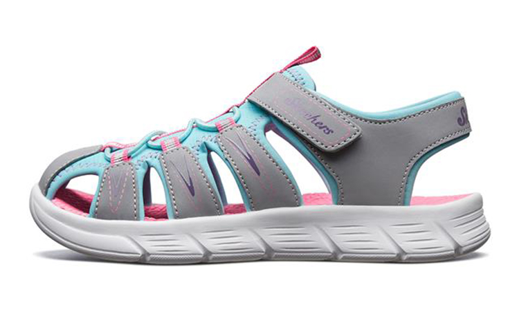 (Youth) Skechers C-Flex Sandal 'Grey Turquoise' 86939L-GYTQ