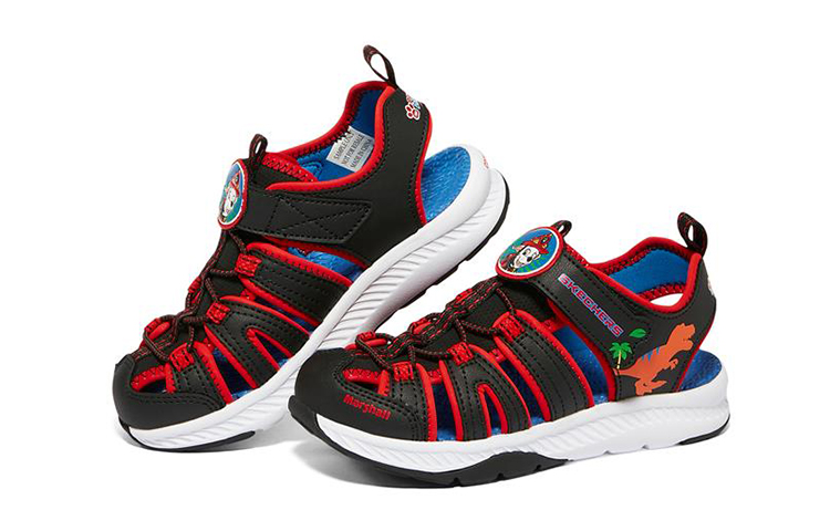 Lookbook (JR) Sandali Skechers C-Grip ''Magic Tape Nero Rosso'' 407102L-BKRD