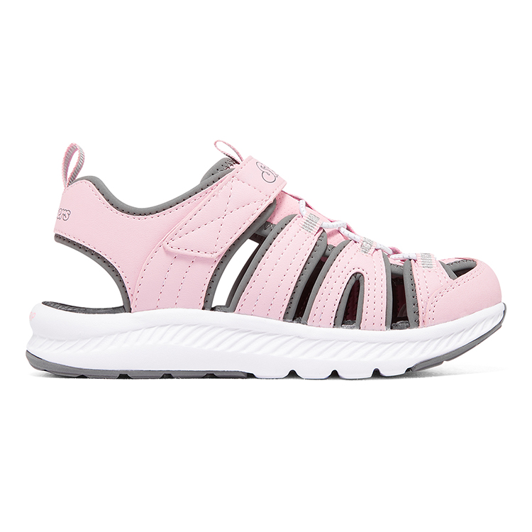 Order (Youth) Skechers C-Grip Sandal 'Pink Grey Velcro' 303025L-PKGY