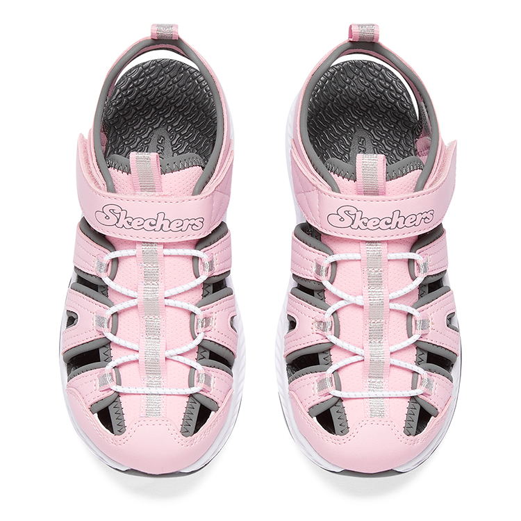 Shop (Youth) Skechers C-Grip Sandal 'Pink Grey Velcro' 303025L-PKGY