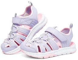 大童 Skechers C-Grip 魔鬼氈運動涼鞋 紫粉 Lookbook 大童 Skechers C-Grip 魔鬼氈運動涼鞋 紫粉