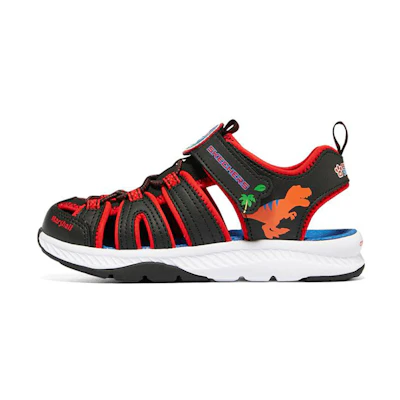 (Youth) Skechers C-Grip Sandal 'Magic Tape Black Red'