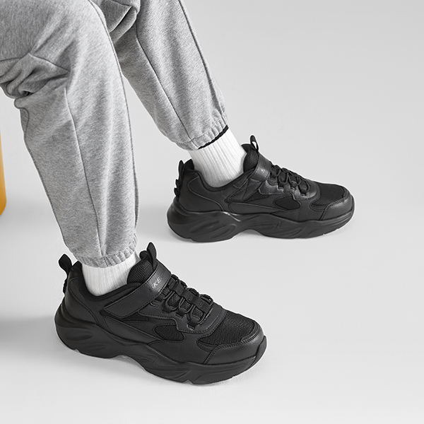 (Youth) Skechers Casual Chunky Sneakers 'Black' 圖 9