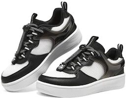 Shop 大童 Skechers Girls 舒適氣質 減震耐磨 低筒 兒童板鞋 黑白