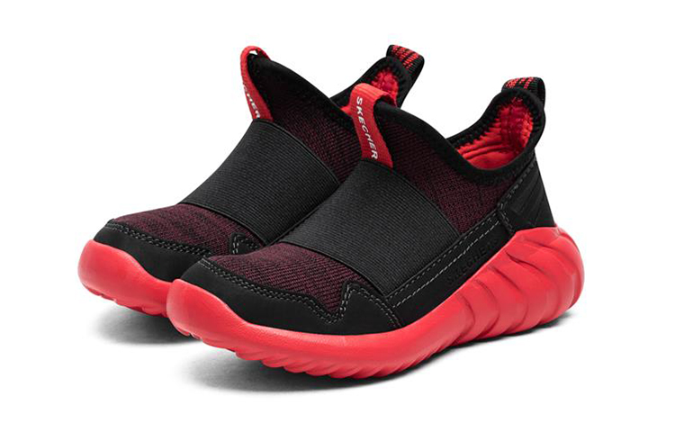 Lookbook (Youth) Skechers Casual Slip-On 'Black Red' 97691L-RDBK