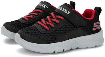 Lookbook 大童 Skechers Comfy Flex 2.0 抗磨耗防滑緩震 低筒 兒童休閒鞋 黑紅