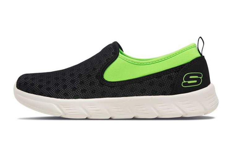 (Youth) Skechers Comfy Flex Slip-On 'Black Green' 660025L-BKLM