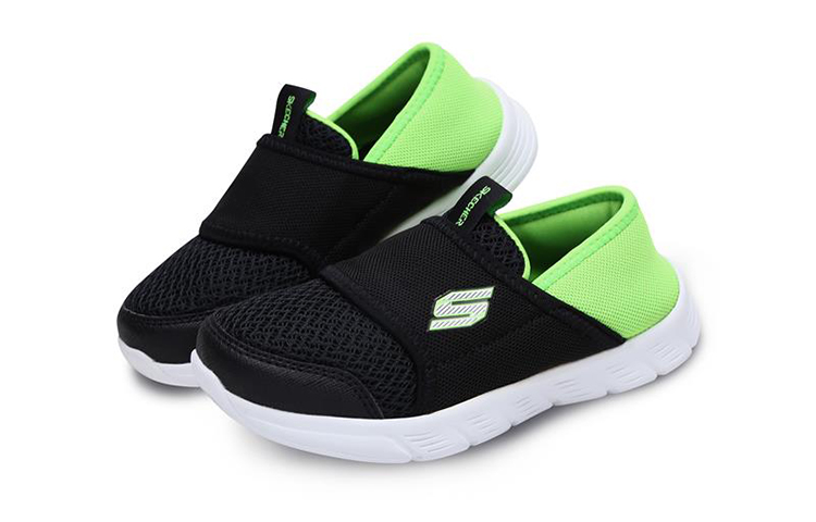 Lookbook (Youth) Skechers Comfy Flex Slip-On 'Black Green' 660022L-BKLM