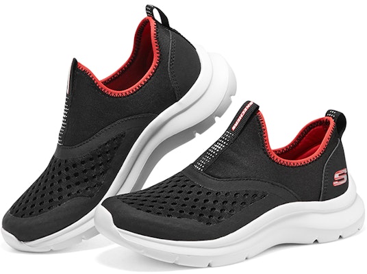 (JR) Kasut Slip On Skechers 'Hitam Merah' Comfy 405260L-BKRD Shop (JR) Kasut Slip On Skechers 'Hitam Merah' Comfy 405260L-BKRD