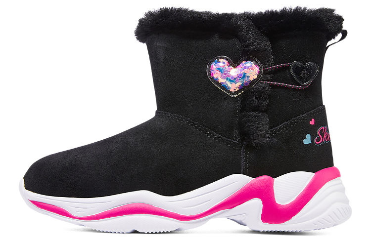 (Youth) Skechers Comfy Winter Boots 'Black Pink' 303050L-BKPK
