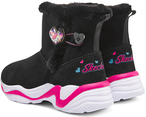 (JR) Bottes d''Hiver Confortables Skechers ''Noir Rose'' 303050L-BKPK Shop (JR) Bottes d''Hiver Confortables Skechers ''Noir Rose'' 303050L-BKPK