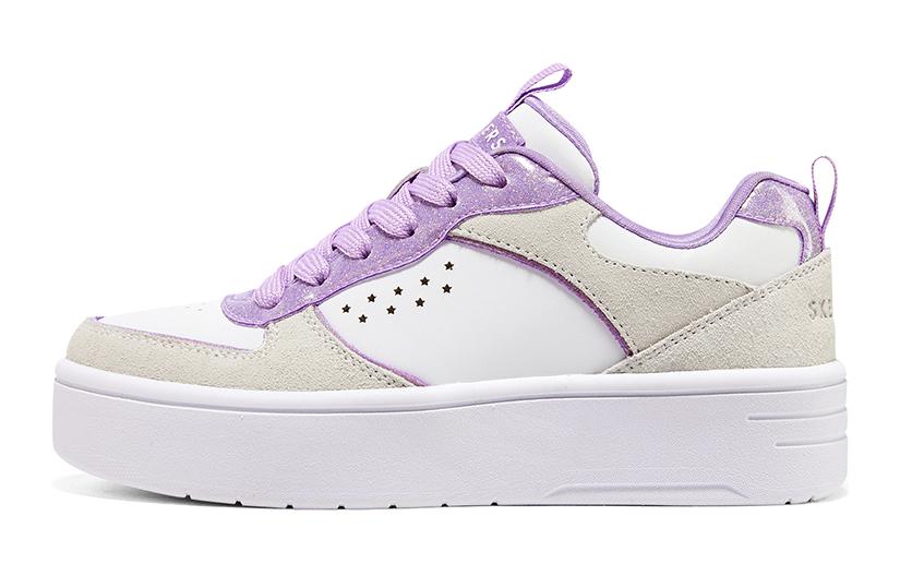 (Youth) Skechers Court High 'White Beige Purple' 310194L-WLV