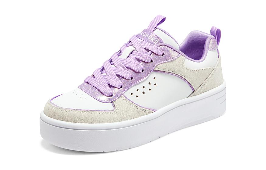 Lookbook (JR) Skechers Court High ''Blanc Beige Violet'' 310194L-WLV