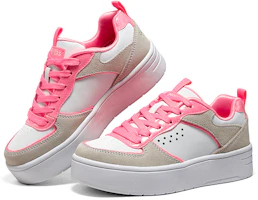 Shop 大童 Skechers 街頭 休閒百搭 舒適 防滑抗震耐磨 低筒 兒童板鞋 白棕粉