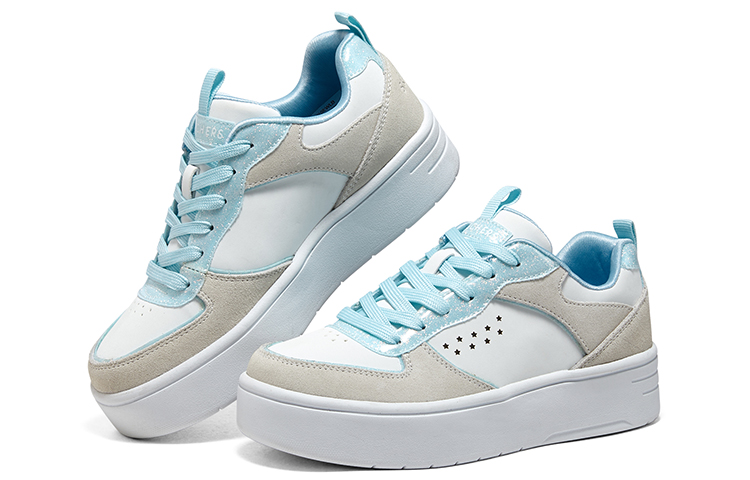 Shop 大童 Skechers Street 休閒舒適 百搭 防滑減震耐磨 低筒 兒童板鞋 白藍色