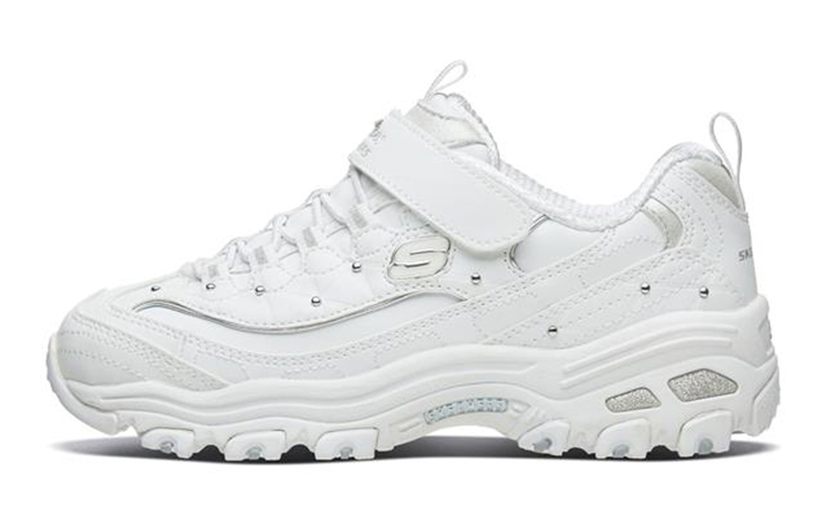 (Youth) Skechers D'Lites 1.0 'White Silver'