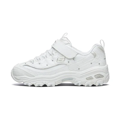 (Youth) Skechers D'Lites 1.0 'White Silver'