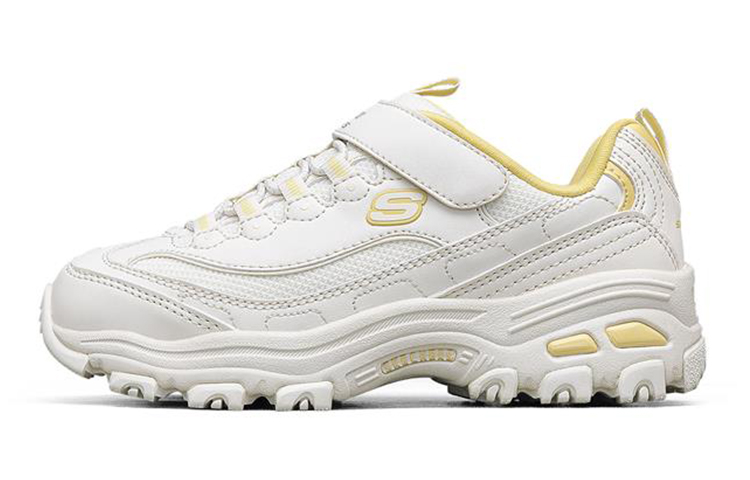 (Youth) Skechers D'Lites 1.0 'White Yellow' 664180L-OFWT