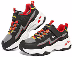 Lookbook 大童 Skechers D'lites 4.0 低筒老爹鞋 黑紅
