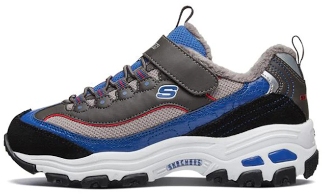 (JR) Skechers D'Lites 'Biru Abu Merah Fleece' 664062L-BKBL Buy (JR) Skechers D'Lites 'Biru Abu Merah Fleece' 664062L-BKBL