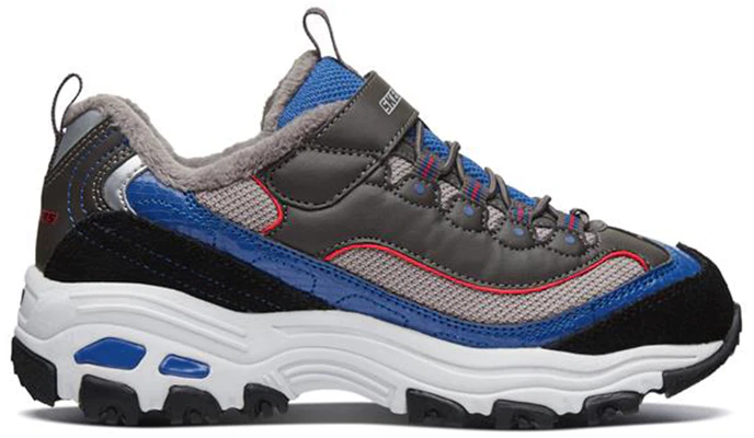 (JR) Skechers D'Lites 'Biru Abu Merah Fleece' 664062L-BKBL Order (JR) Skechers D'Lites 'Biru Abu Merah Fleece' 664062L-BKBL