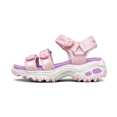 (Youth) Skechers D'Lites 'Lavender Magic Tape' Sandal
