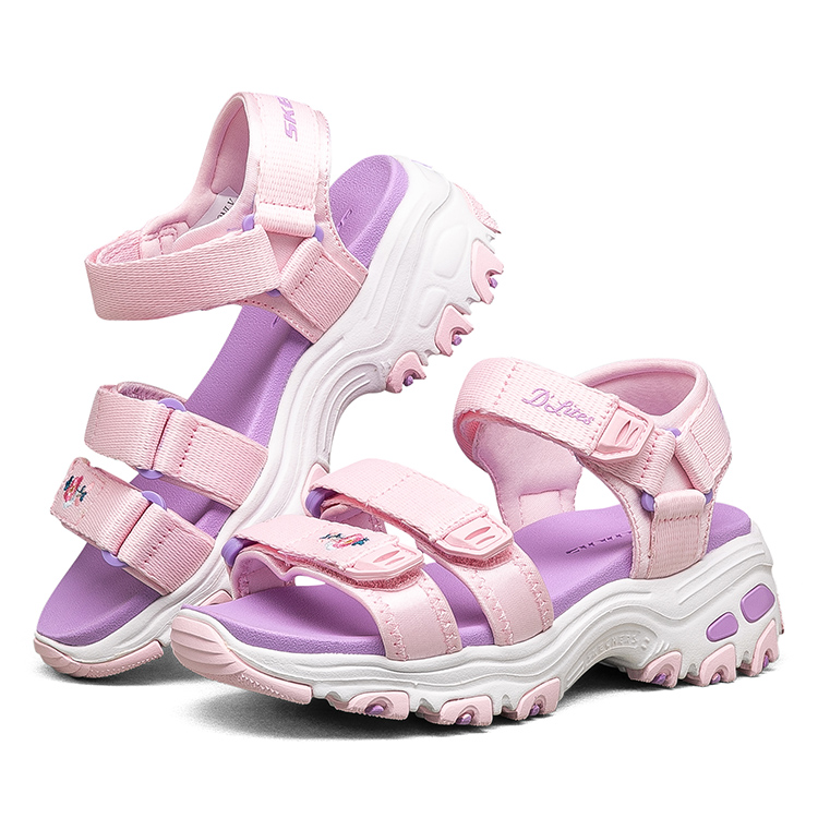 Lookbook (Youth) Skechers D'Lites 'Lavender Magic Tape' Sandal 664134L-LAV
