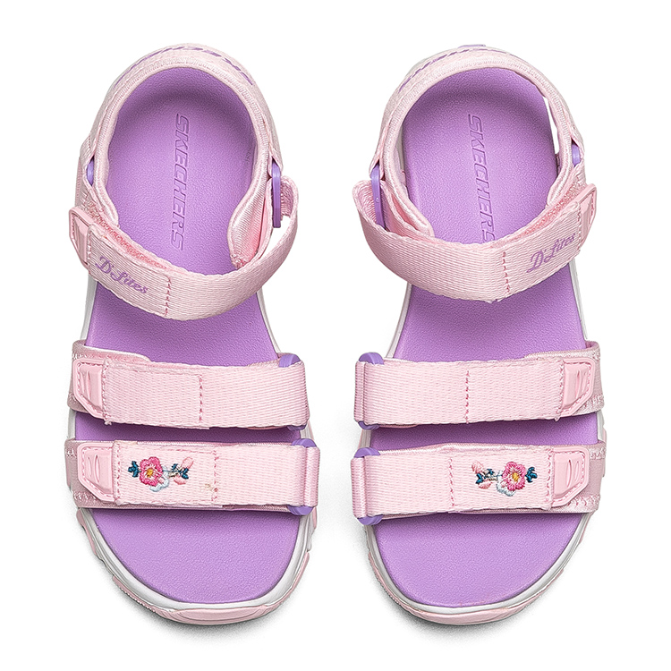 Shop (Youth) Skechers D'Lites 'Lavender Magic Tape' Sandal 664134L-LAV