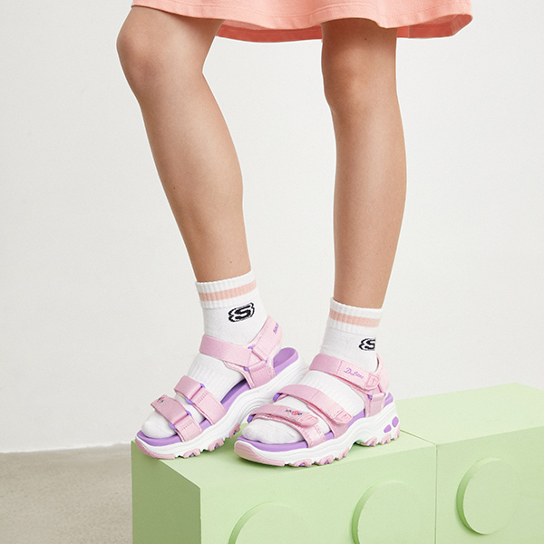 Details for (Youth) Skechers D'Lites 'Lavender Magic Tape' Sandal 664134L-LAV