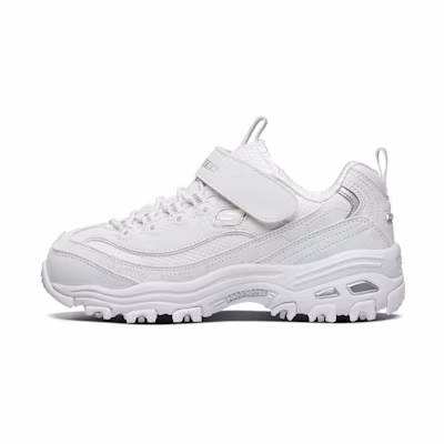 (PS) Skechers D'Lites Low-Top Running Shoes K White/Silver