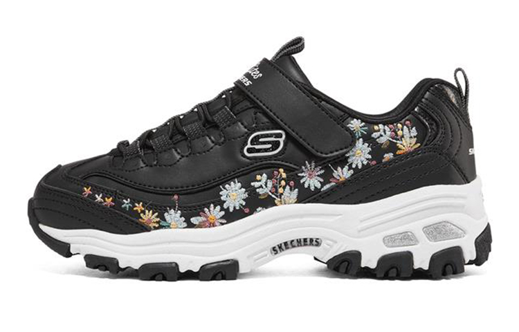 (Youth) Skechers D'lites Floral 'Black Multi'