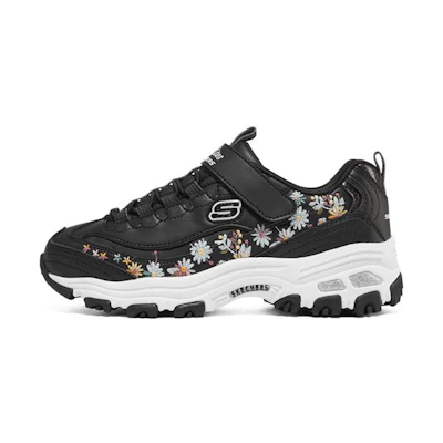 (Youth) Skechers D'lites Floral 'Black Multi'