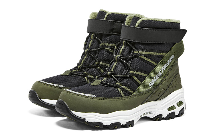 Lookbook (JR) Skechers D''Lites Enfant ''Retro Panda - Noir Olive'' 660092L-BKOL