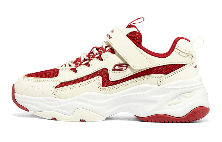 (Youth) Skechers D'Lites Low-Top 'White Red' 302542L-NTRD