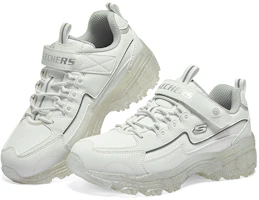 Shop 大童 Skechers Girls 魔術貼閃燈休閒 減震耐磨 兒童休閒鞋 白銀