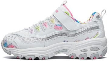 (Youth) Skechers D'Lites Low 'Big Kid White' 80524L-WMLT (Youth) Skechers D'Lites Low 'Big Kid White' 80524L-WMLT