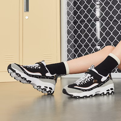 (PS) 스케쳐스 디라이트 K 블랙/골드 (Skechers D'Lite K Black/Gold ) 996212L-BKGD Cheap (PS) 스케쳐스 디라이트 K 블랙/골드 (Skechers D'Lite K Black/Gold ) 996212L-BKGD