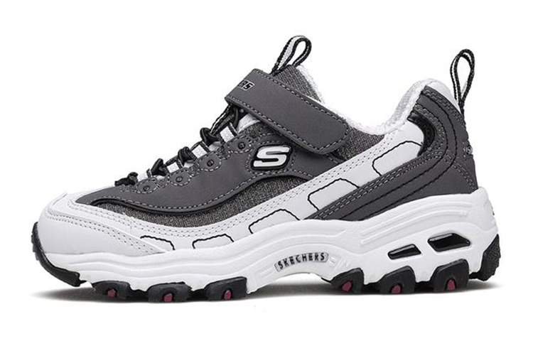 (Youth) Skechers D'Lites Low 'Grey Black' 664028L-CCBK