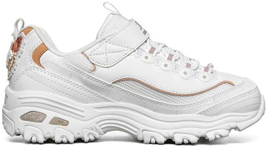 大童 Skechers D'Lites 防滑透氣 低幫休閒老爹鞋 奶白色 Order 大童 Skechers D'Lites 防滑透氣 低幫休閒老爹鞋 奶白色