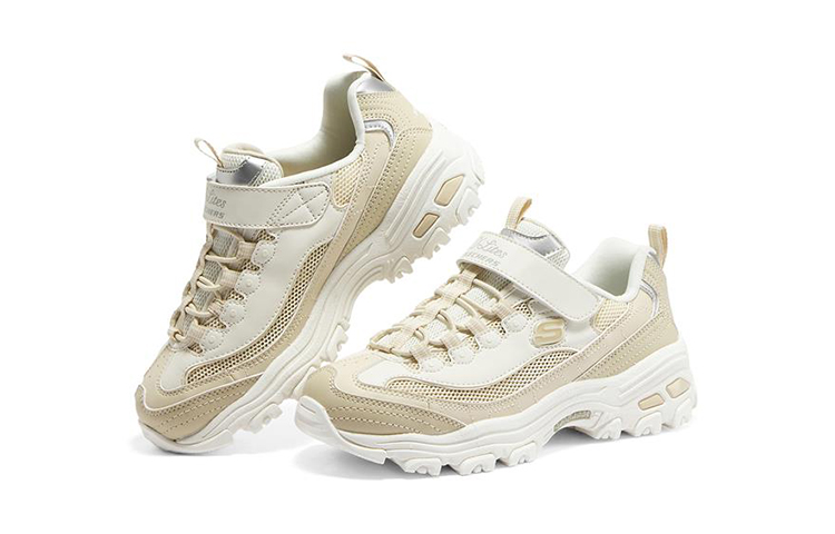 Lookbook 大童 Skechers D'lites 低筒態度鞋 自然白色