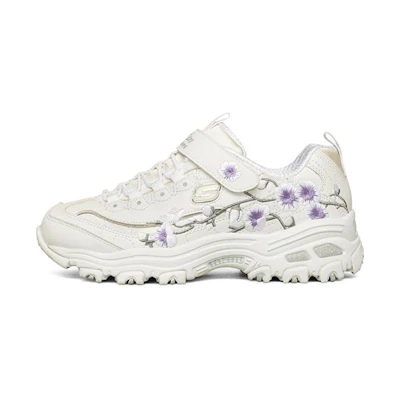 (Youth) Skechers D'Lites Low 'Plum Blossom Embroidery'