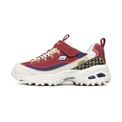(Youth) Skechers D Lites Low Top Running Shoes Red/White/Black