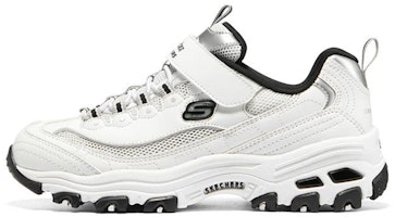 (Youth) Skechers D'Lites Low 'White Black' 302504L-WBK (Youth) Skechers D'Lites Low 'White Black' 302504L-WBK
