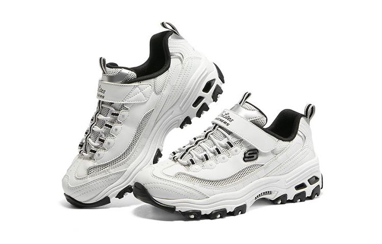 (Youth) Skechers D'Lites Low 'White Black' 圖 3